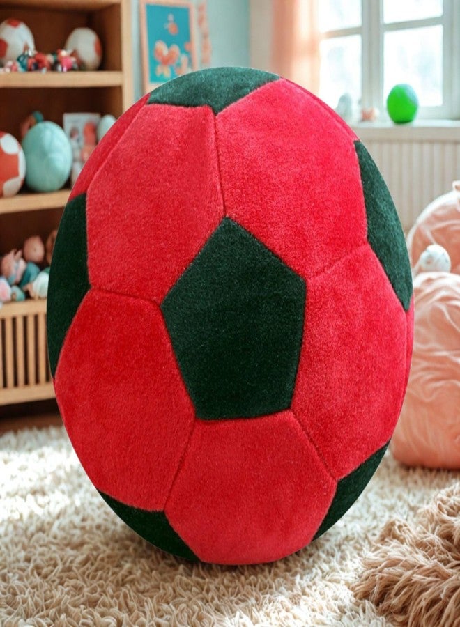 تيكلز لعبة كرة قدم محشوة ناعمة للأطفال من الجنسين، هدية مثالية لأعياد الميلاد (الحجم: 30 سم، اللون: أحمر وأخضر داكن) - Image 1